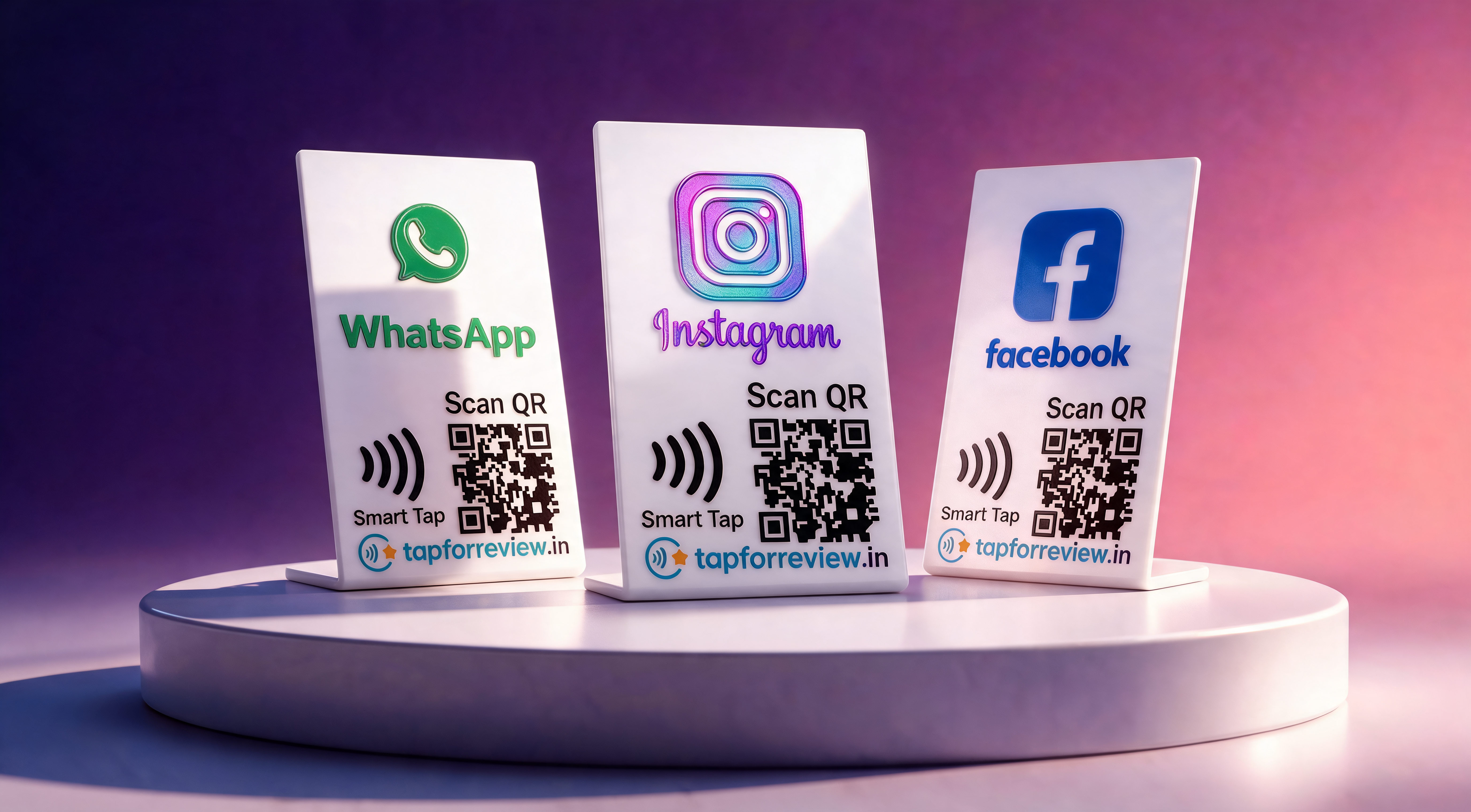 TapForReview social media growth trio stand set