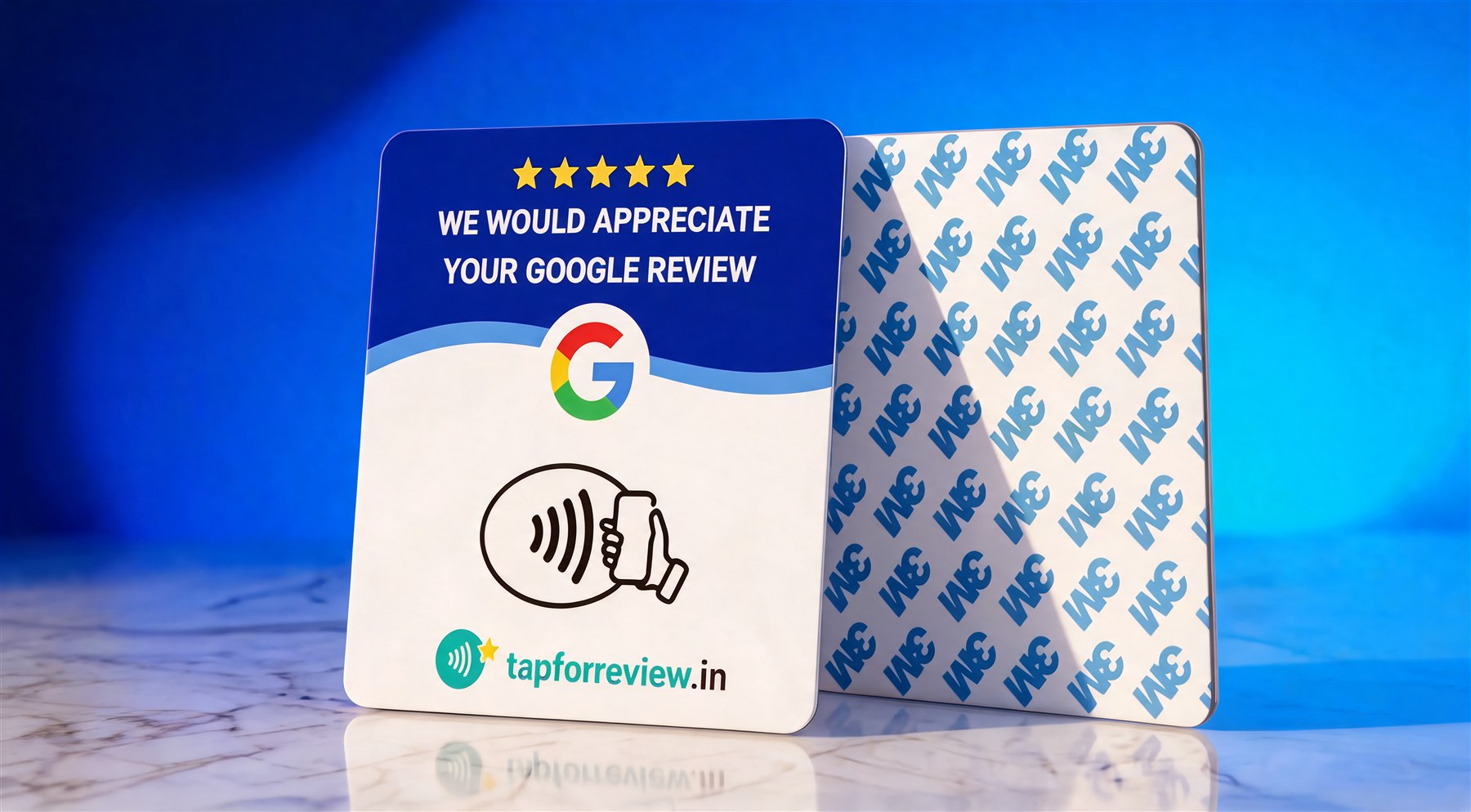 Google Review Square Smart Tap with tap-and-scan access